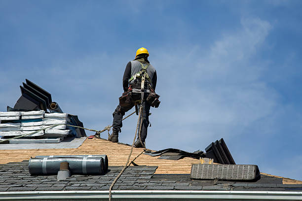 Professional Gutter Installation technician working in Slaterville Springs, NY